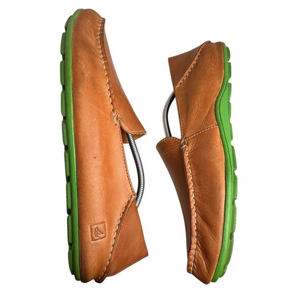 Sperry Wave Driver Mens 11 M Brown Leather Venetian Slip-On Loafer Shoes Preppy - Picture 5 of 16